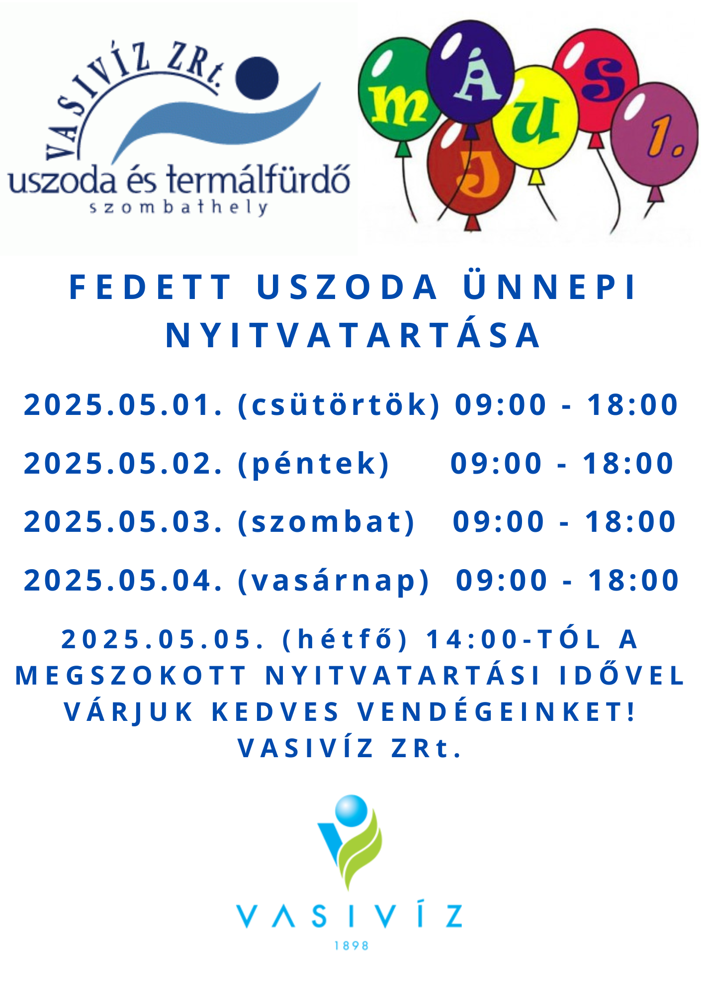 2025.05.01. (csütörtök) 0900 - 1800